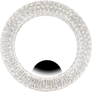 Applique LED t.b.t. rotonda con elementi in cristallo scintillante.
