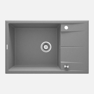 Lavello 1 vasca con gocciolatoio Idrostile Güines 500x210 mm grigio met