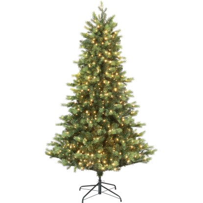Albero di Natale artificiale Prelit 800 luci LED verde H 180 cm x Ø 55 cm