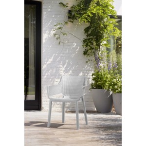 Sedia da giardino senza cuscino con braccioli Elisa bianco