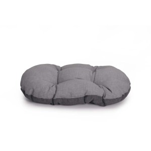 Cuscino grigio per cani, letto accogliente, superficie confortevole.
