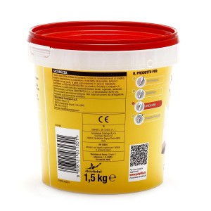 Secchio di t.b.t. per muro, giallo con coperchio rosso, 1,5 kg.