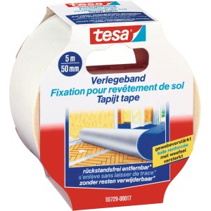 Nastro per pavimenti Tesa, 5m x 50mm, per fissare rivestimenti e moquette.