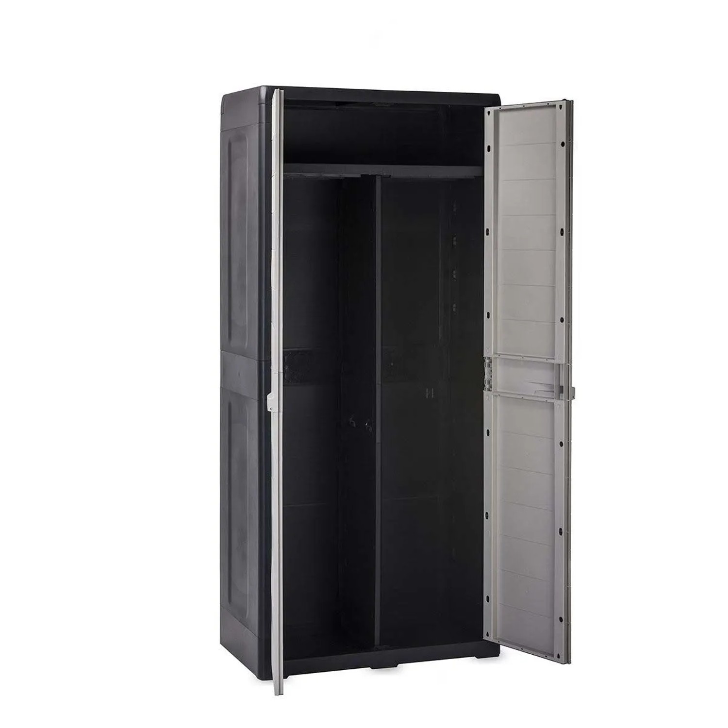 Armadio da esterno alto 3 ripiani e portascope in plastica 66x40xH172 cm_2