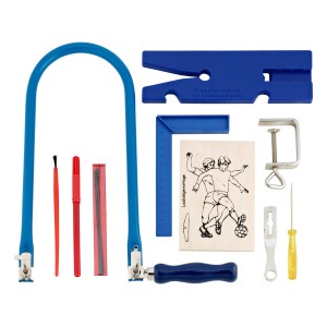 Set seghetto alternativo LUX, 15 pezzi: include telaio, accessori, modello e utensili per lavori di taglio di precisione.