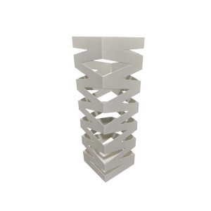 Portaombrelli quadrato in metallo Snake bianco opaco 15,5x15,5xH49 cm