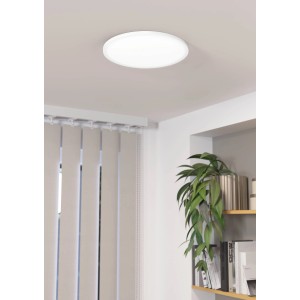 Plafoniera LED bianca Eglo Testara-E, diametro 30 cm, per un'illuminazione d'atmosfera.