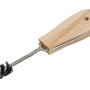 Spazzola tonda per tubi in rame LUX 15 mm con manico in legno per sbavare tubi.