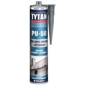 Cartuccia sigillante Tytan PU-50, bianca, per edilizia e giunti stradali.