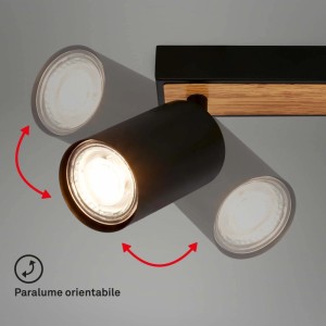 Faretto LED Tib 2 luci orientabili 25x8,5x5,5 cm nero