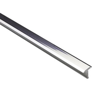 Profilo a T in alluminio argentato lucido, 9 mm x 0,9 m.