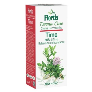 Flortis Timo Derma Care crema antizanzare, balsamico e deodorante.