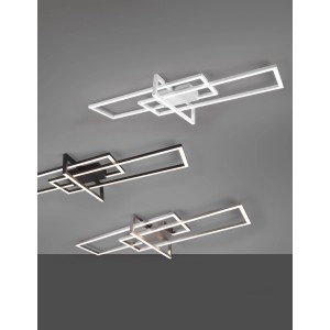 Moderna lampada da soffitto a LED Trio Salinas in nichel opaco, diverse varianti di colore.
