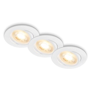Set 3 faretti LED da incasso Piwo Ø8x6,3 cm bianchi