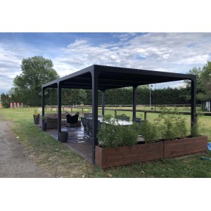 Pergola bioclimatica in alluminio 3660 antracite 360x600 cm