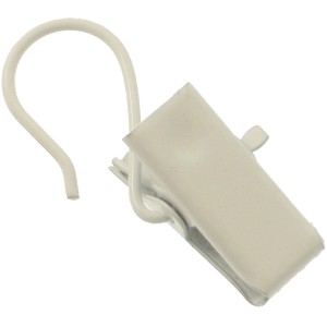 Gancio per tenda t.b.t. con clip per binari per tende.