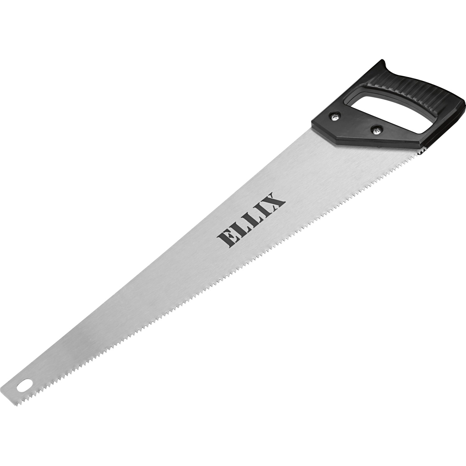Seghetto a mano ELLIX, lama 450 mm, manico nero per lavori di legno precisi.