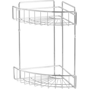 Cestello angolare Fregate cromato a 2 ripiani, ideale per doccia e bagno.