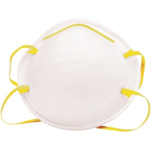 LUX Mascherina antipolvere FFP1, confezione da 3, respiratore con elastici gialli.