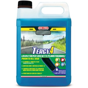 Tanica di liquido lavavetri blu MA-FRA Tergy 4 per la cura dell'auto.