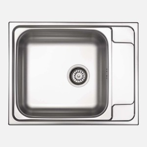 Lavello 1 vasca quadrata con gocciolatoio Idrostile Cidra 500x165 mm satinato