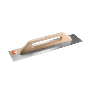 Cazzuola lisciatrice con manico in legno per muratura e piastrellatura.