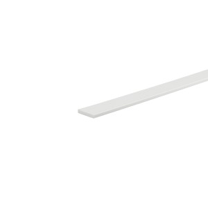 Barra piatta Arcansas in PVC bianco, 3x30x1000 mm, ideale per il fai da te.
