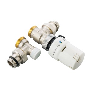 Set di collegamento radiatore con testa termostatica per radiatori.