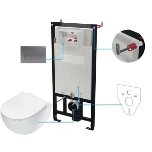 Set WC murale Artemides 6 in 1 bianco titanio