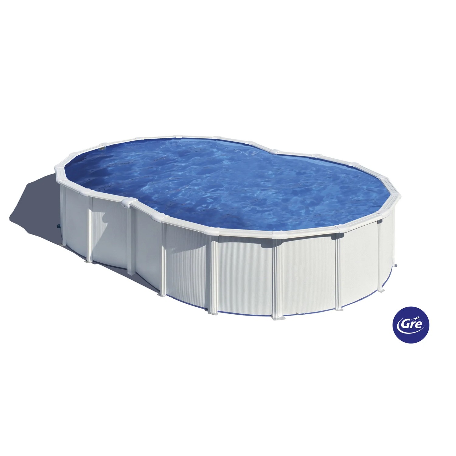 Piscina Gre Pool Varadero ovale bianca, 500x340x120 cm, piscina con pareti in acciaio per il giardino.