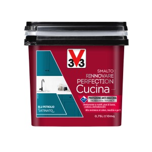 Barattolo di smalto per cucina t.b.t. blu petrolio satinato, per mobili e rinnovare la cucina.