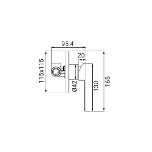 Disegno tecnico Rubinetti doccia con dimensioni.