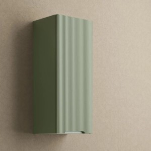 Mobile bagno sospeso t.b.t. verde con frontale a coste per bagni moderni.