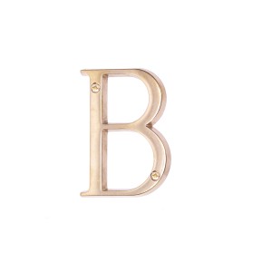Lettera B dorata per numero civico da montare sulla facciata.