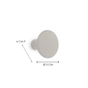 Appendiabiti t.b.t., grigio chiaro, diametro 5 cm, profondità 4 cm.