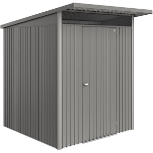 Casetta da giardino in metallo Biohort AvantGarde ECO Gr. A1 grigio quarzo metallizzato con porta standard.