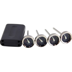 Set termometro per carne Char-Broil con 4 termometri e scatola di conservazione.