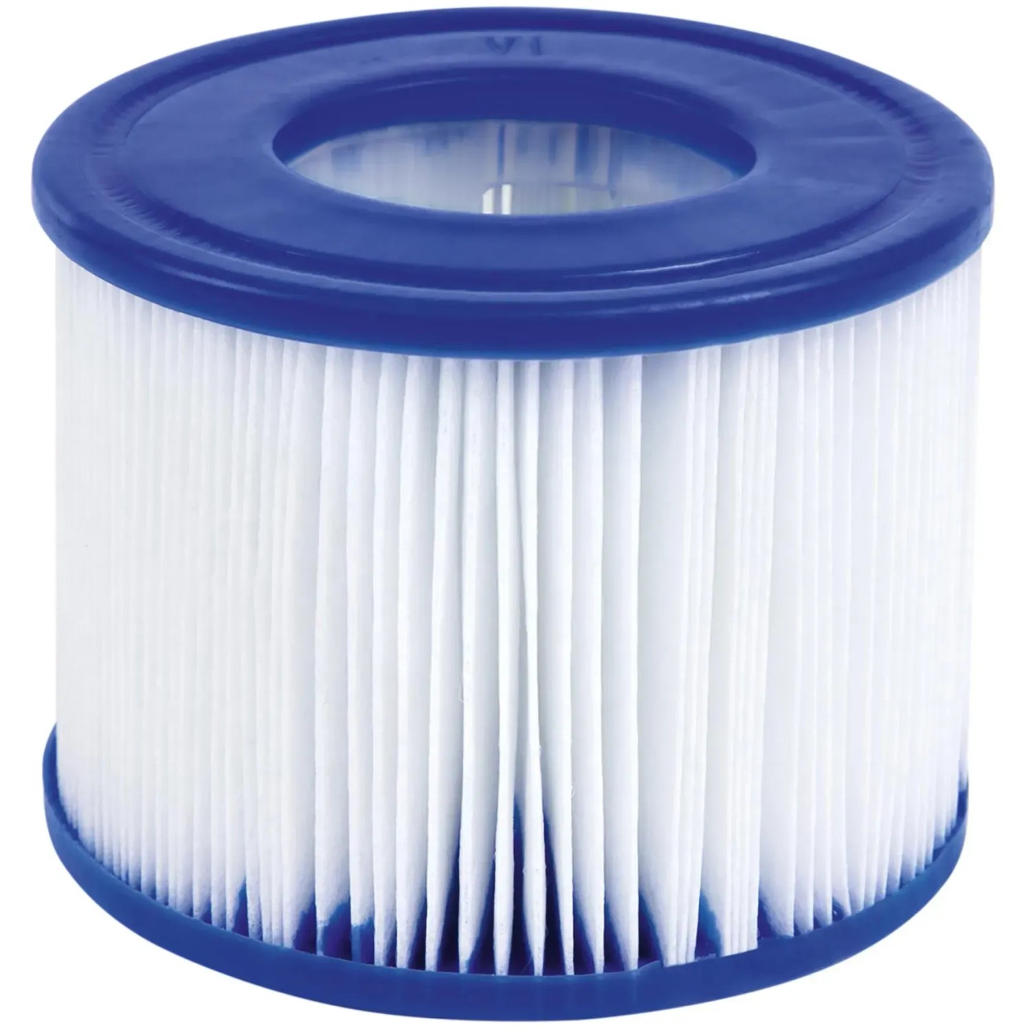 Cartuccia filtro per idromassaggio Bestway LAY-Z-SPA, design blu e bianco.