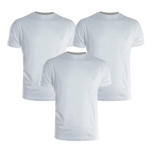 Set di tre t-shirt bianche t.b.t. per abbigliamento da lavoro.