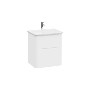 Mobile bagno base lavabo sospesa 2 cassetti Integra Round 60 cm matt white