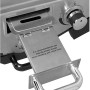 Dettaglio barbecue a gas: cassetto per trucioli affumicanti con nota sull'uso del bruciatore per affumicatura.
