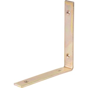 Staffa angolare per sedia zincata gialla 150x150x25 mm per costruzioni in legno.