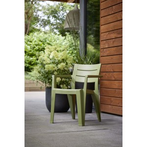 Sedia da giardino senza cuscino con braccioli Julie verde