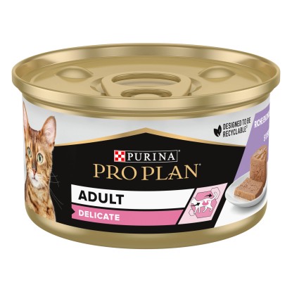 Cibo per gatti adulti mousse con tacchino Purina ProPlan Delicate 85 g
