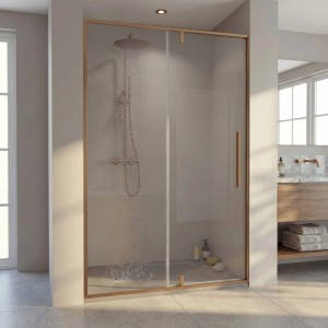 Porta doccia Pivot Slim 90-100x200 cm oro rosa