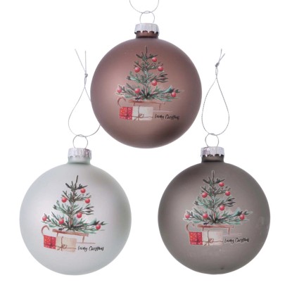 Pallina di Natale vetro con albero Ø 7,50 cm