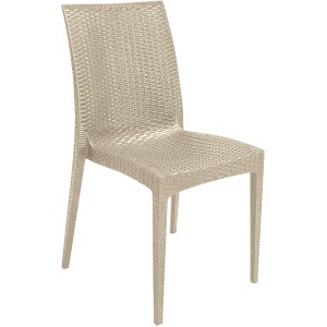 Sedia da giardino t.b.t. effetto rattan, beige.