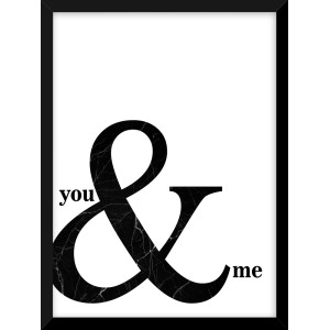 Quadri "You & Me" con cornice nera. Arte murale decorativa.