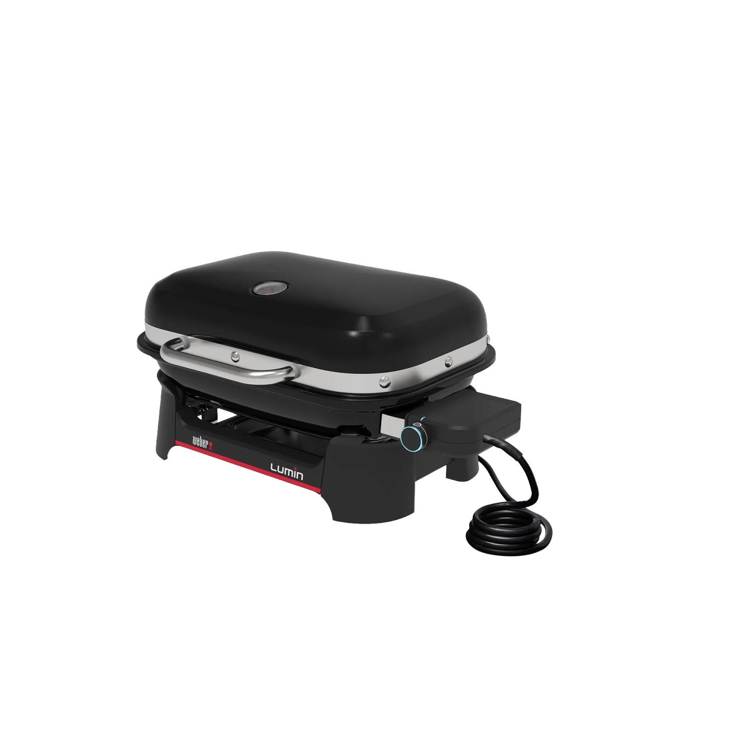 Weber Lumin Compact barbecue elettrico, nero. Grill compatto con coperchio e controllo temperatura.