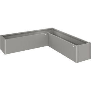 Biohort Aiuola rialzata Belvedere Mini, Misura L200, Grigio quarzo metallizzato, aiuola rialzata in metallo a forma di L.
